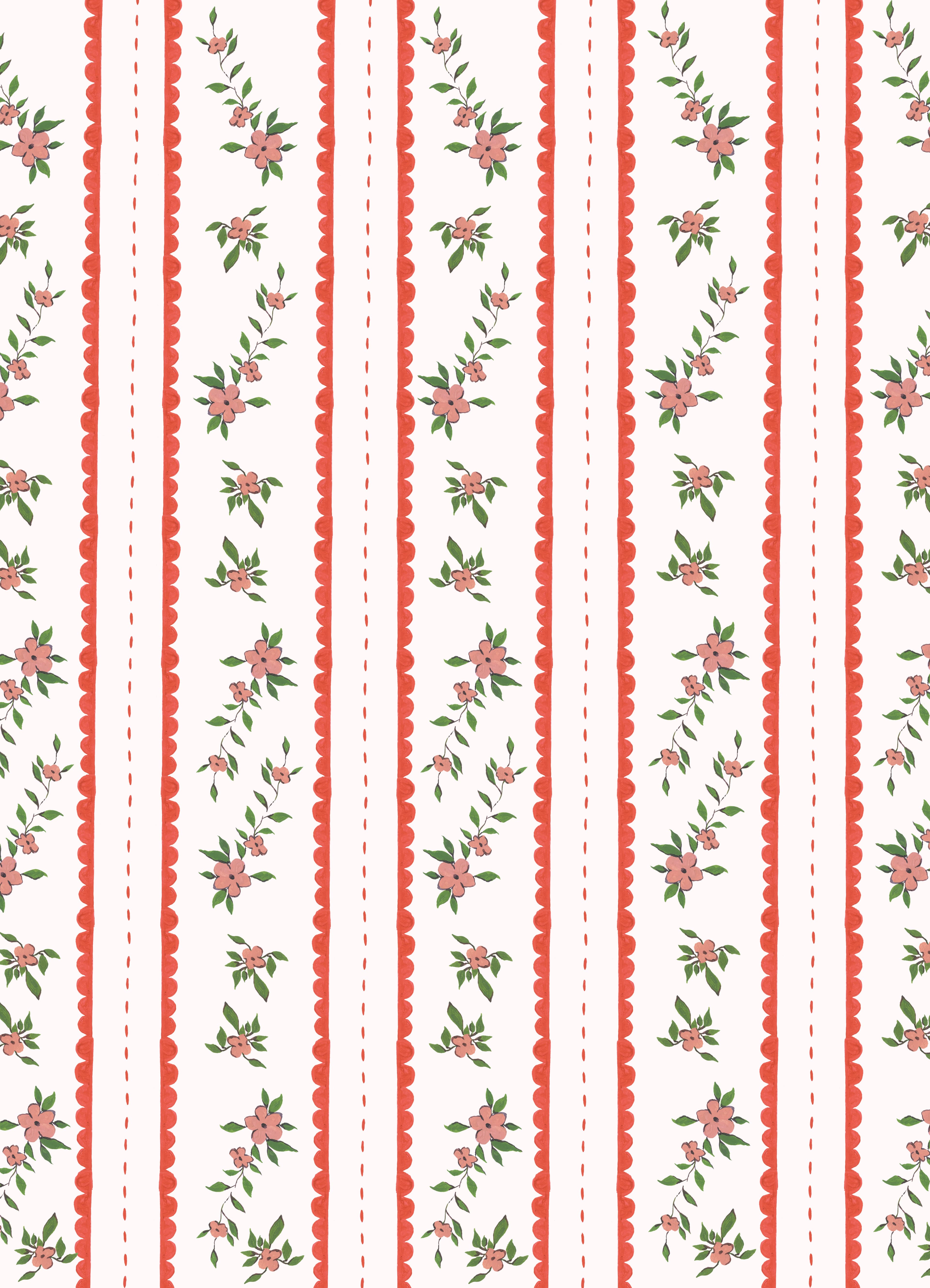 Striped ditsy floral pattern